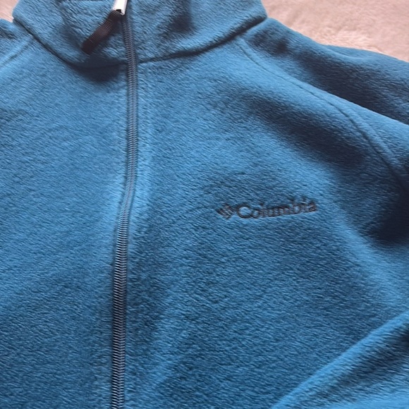 Columbia Full Zip Fleece Jacket | Teal Blue | Cozy Outdoor Layer | Size Large - Picture 3 of 8